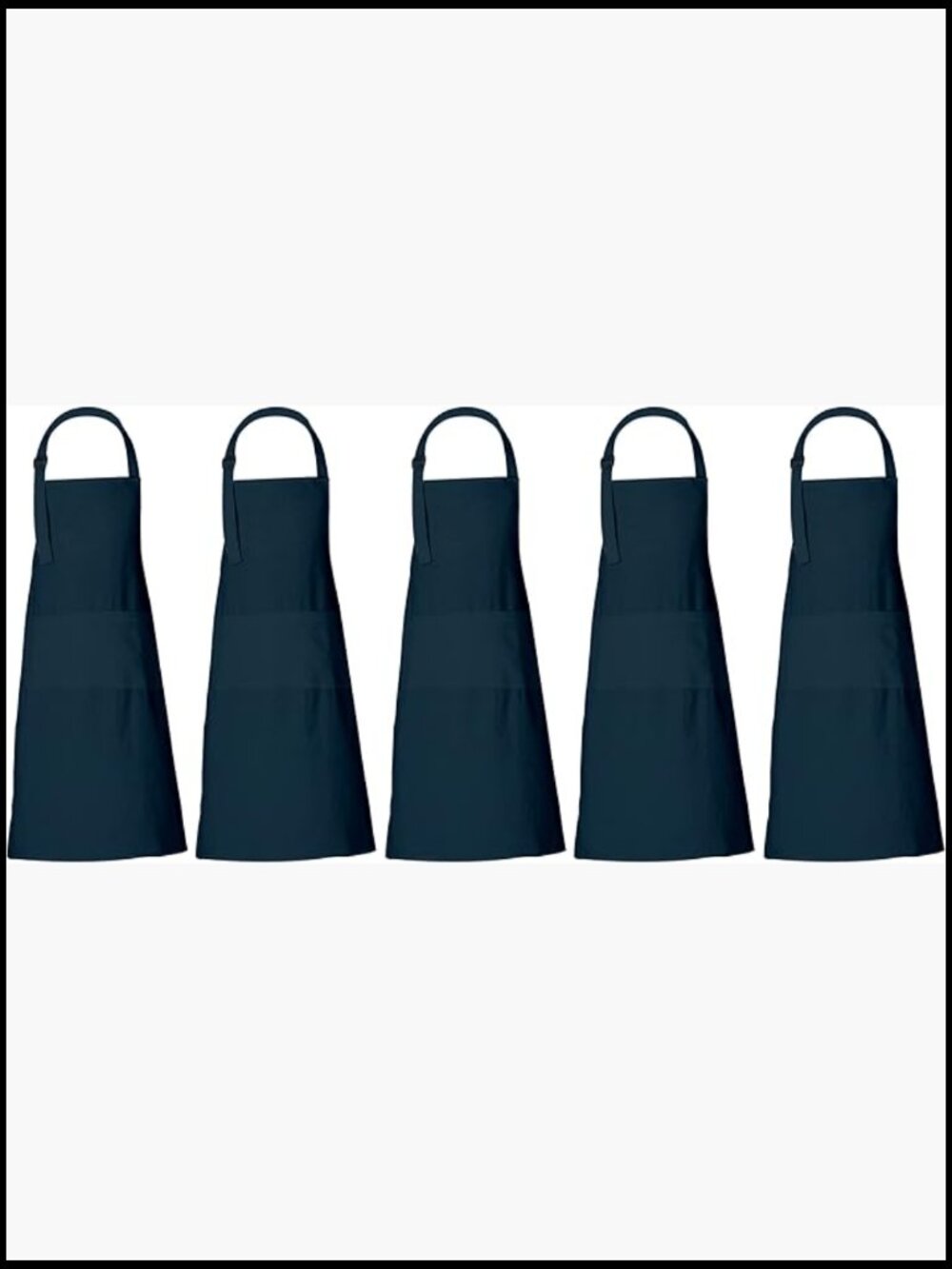 100% Cotton Bib Apron with 3 Pockets Adjustable Kitchen Chef BBQ Universal Fit